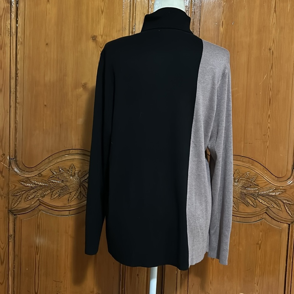 Chicos Colorblock Turtleneck Sweater Size 3 (XL 16/18) - Picture 4 of 7